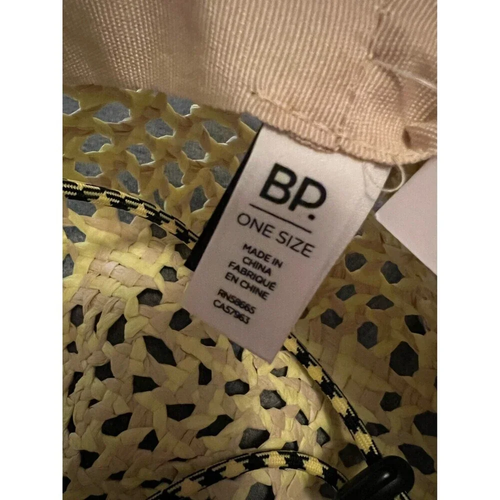 BP Womens Floppy‎ Sun Hat natural straw drawstring